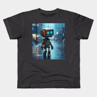 Roboter | walking in the rain Kids T-Shirt